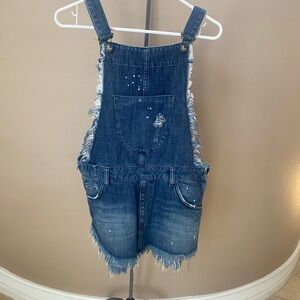 One Teaspoon Blue Mini Dress Distressed Casual Denim